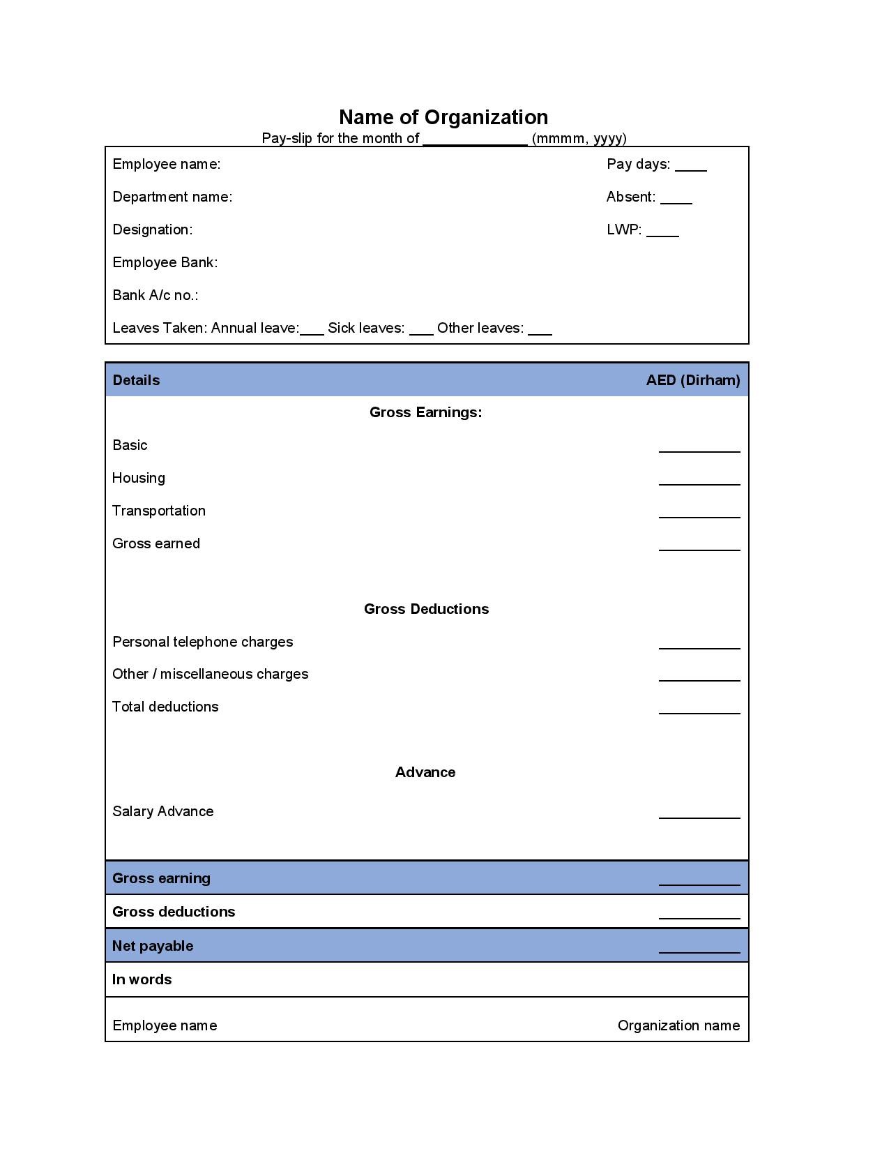 Salary Slip Format