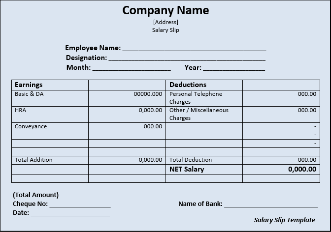 Salary Slip Template